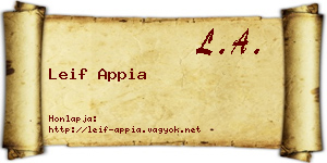 Leif Appia névjegykártya
